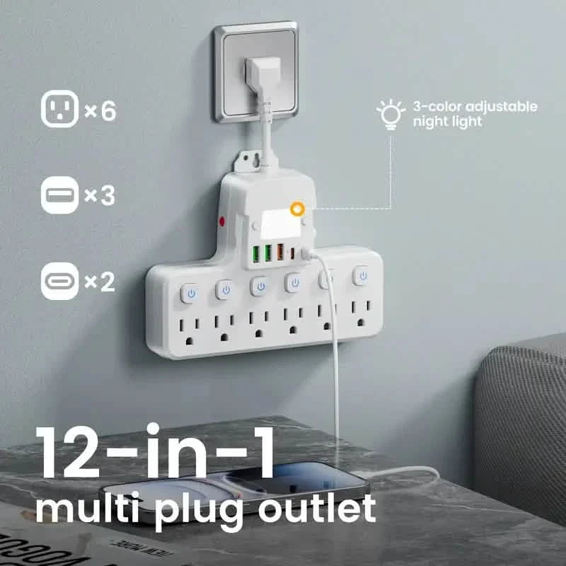 12-in-1 Desk Lamp Charging Station & Power Strip