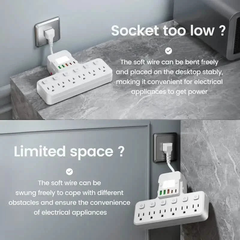 12-in-1 Desk Lamp Charging Station & Power Strip