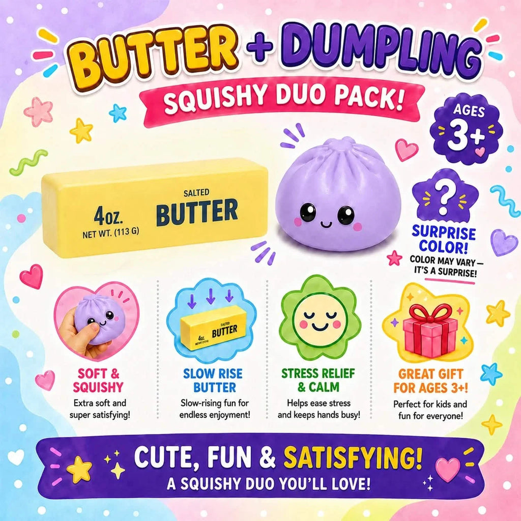 2-Pack Dumpling + Butter Squishy Set