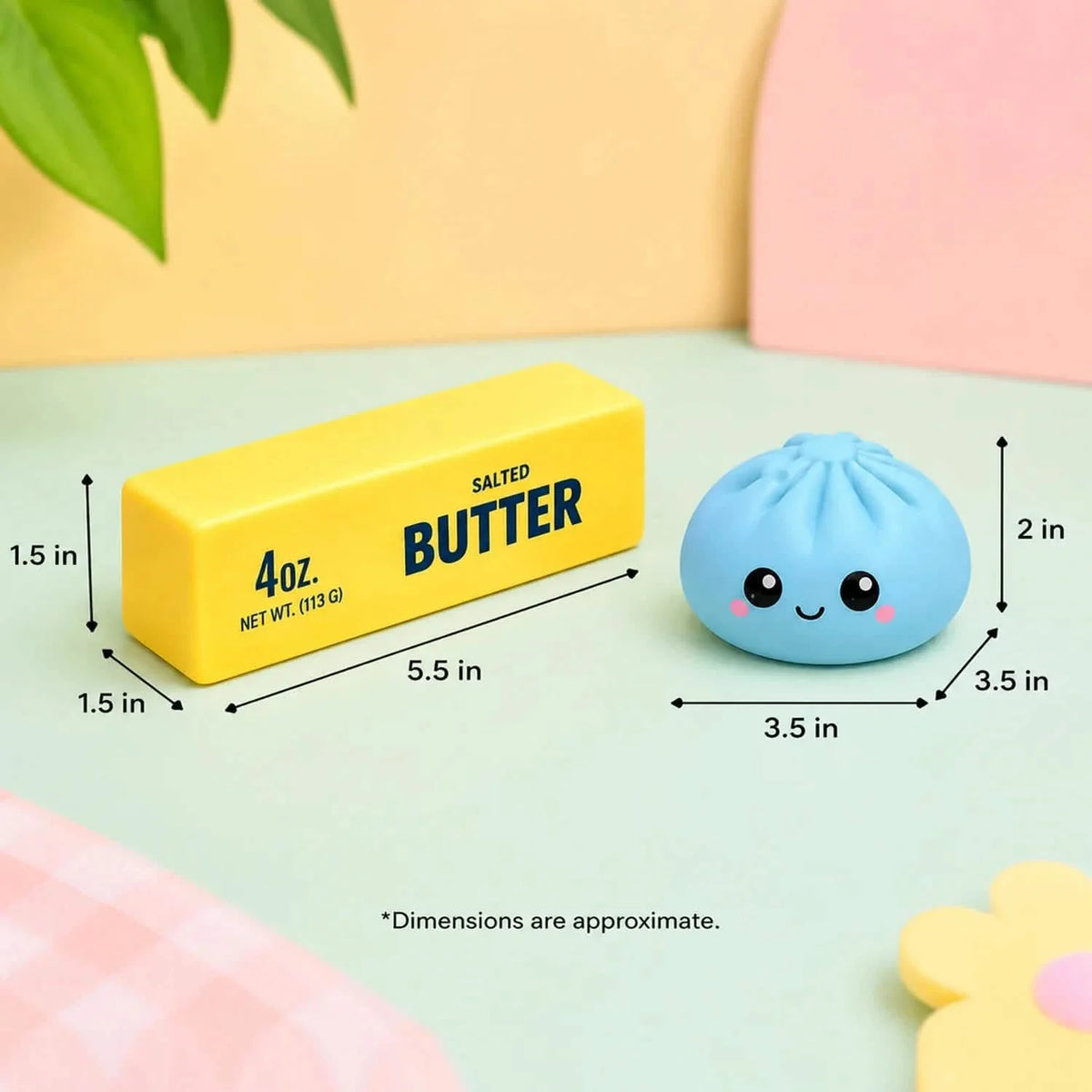 2-Pack Dumpling + Butter Squishy Set