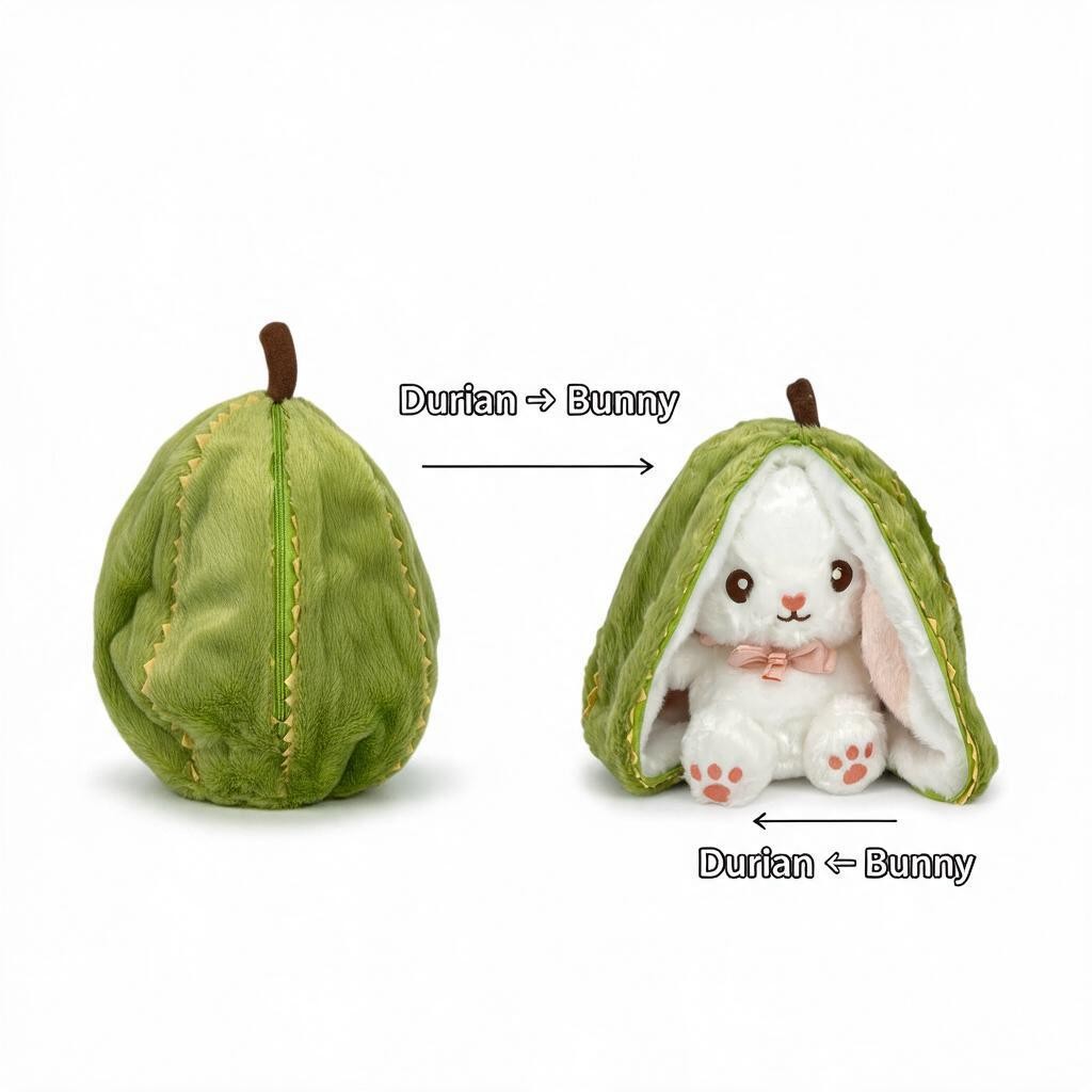 Reversible Fruit Bunny Plush