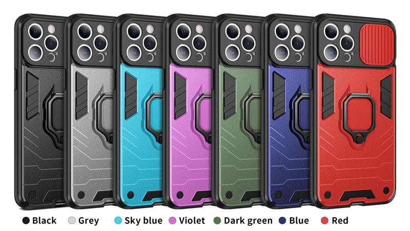 360° Ring Kickstand iPhone Case with Camera Cover