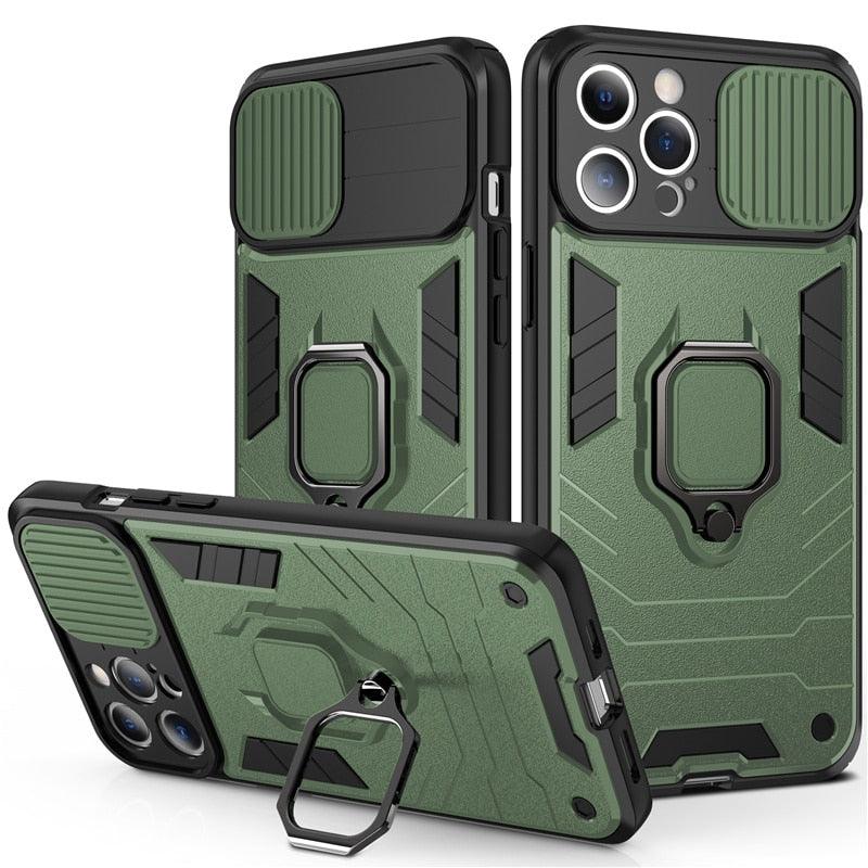 360° Ring Kickstand iPhone Case with Camera Cover