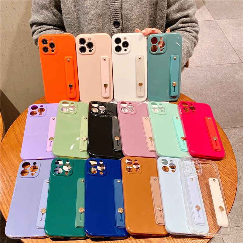 Silicone iPhone Case with Wrist Strap & Stand