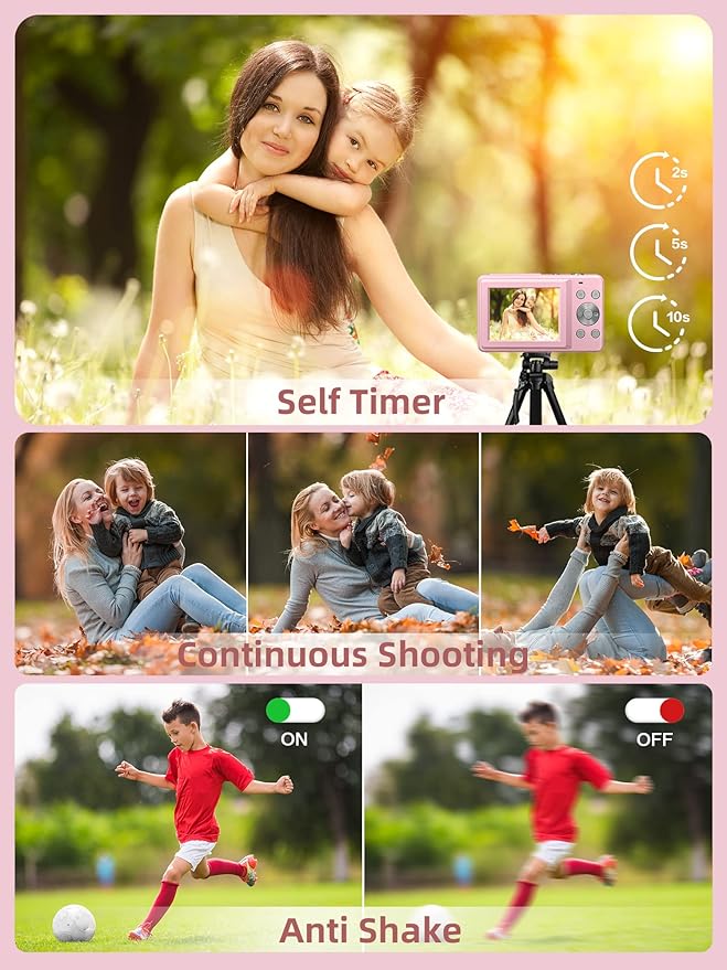 FHD 1080P Compact Digital Camera – 44MP, 16X Zoom