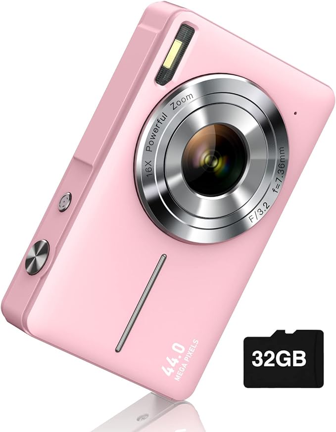 FHD 1080P Compact Digital Camera – 44MP, 16X Zoom