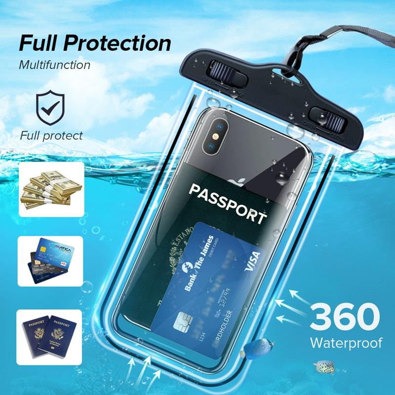Universal Waterproof Phone Pouch + Strap