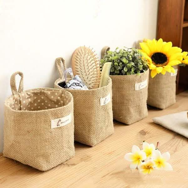 Cotton-Linen Hanging Pocket Organizer