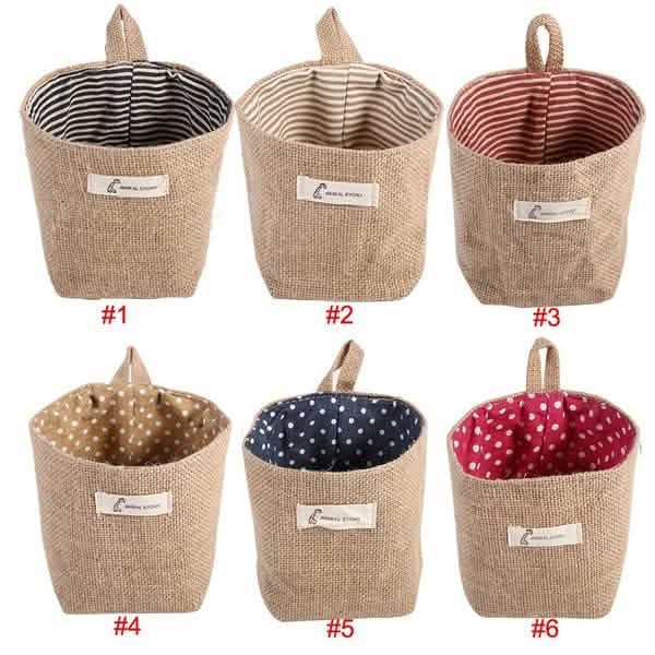 Cotton-Linen Hanging Pocket Organizer