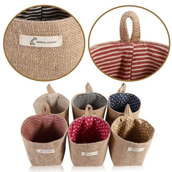 Cotton-Linen Hanging Pocket Organizer