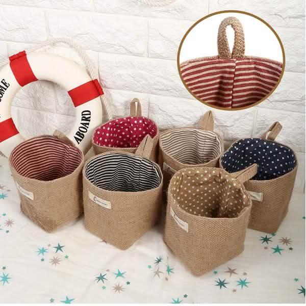 Cotton-Linen Hanging Pocket Organizer