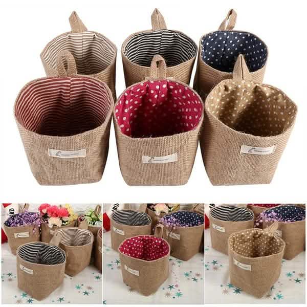Cotton-Linen Hanging Pocket Organizer