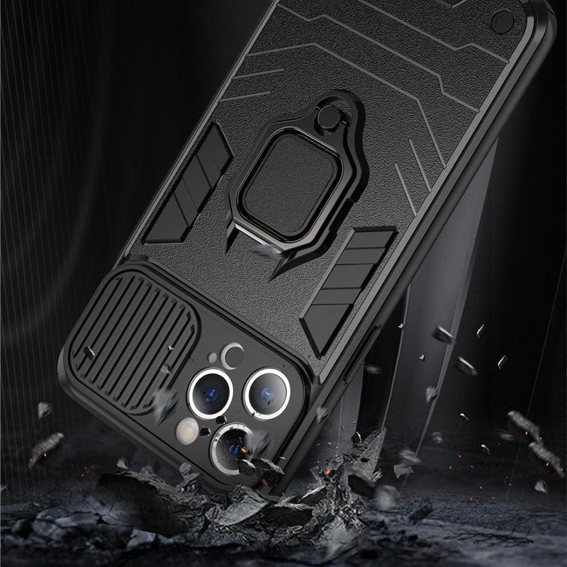 360° Ring Kickstand iPhone Case with Camera Cover