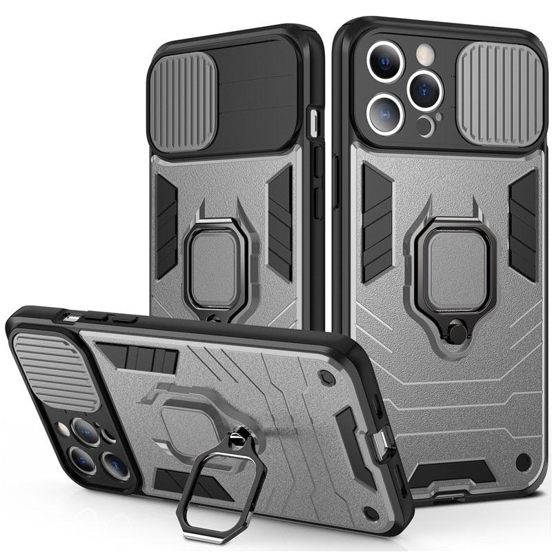 360° Ring Kickstand iPhone Case with Camera Cover