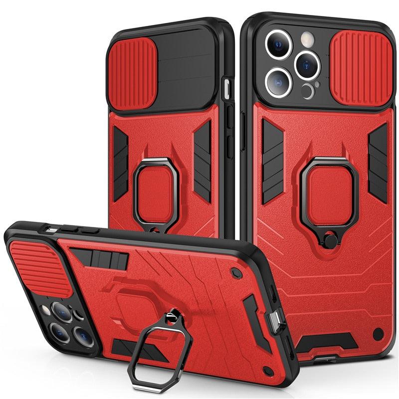 360° Ring Kickstand iPhone Case with Camera Cover