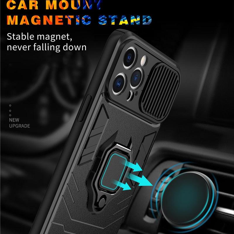 360° Ring Kickstand iPhone Case with Camera Cover