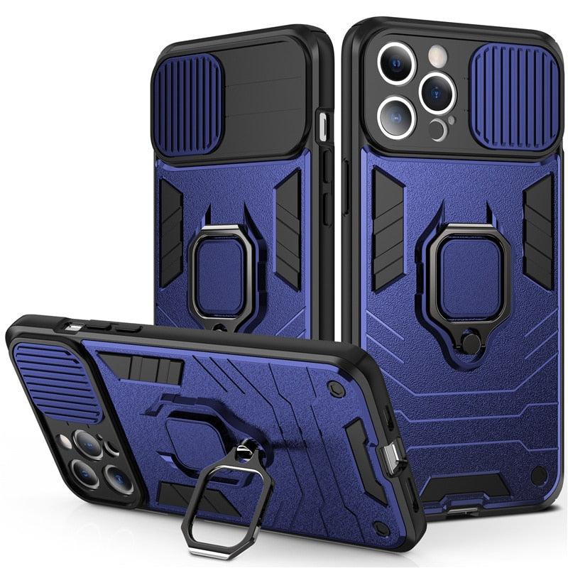 360° Ring Kickstand iPhone Case with Camera Cover