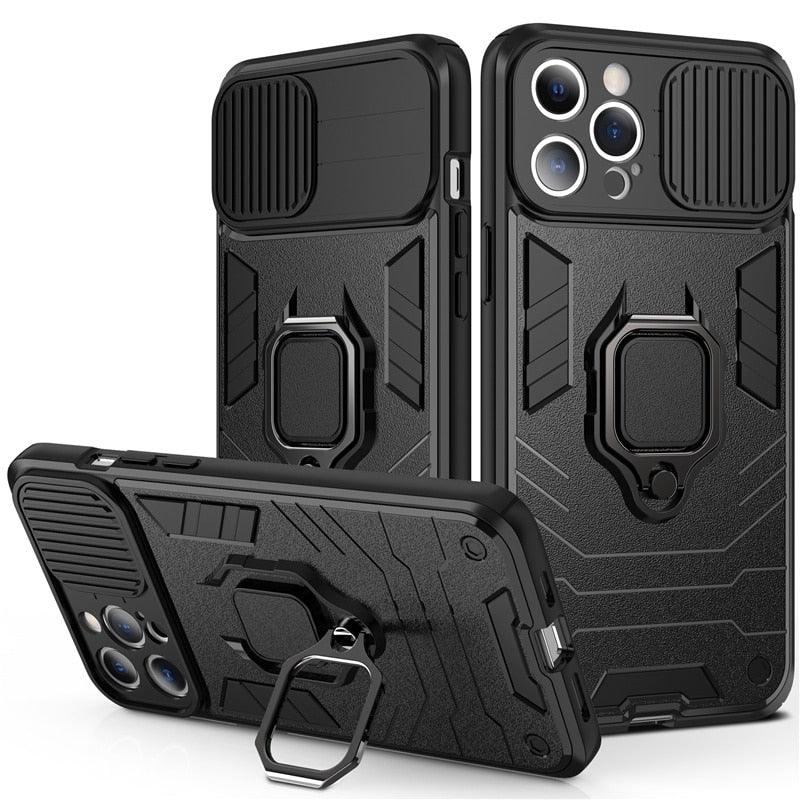 360° Ring Kickstand iPhone Case with Camera Cover
