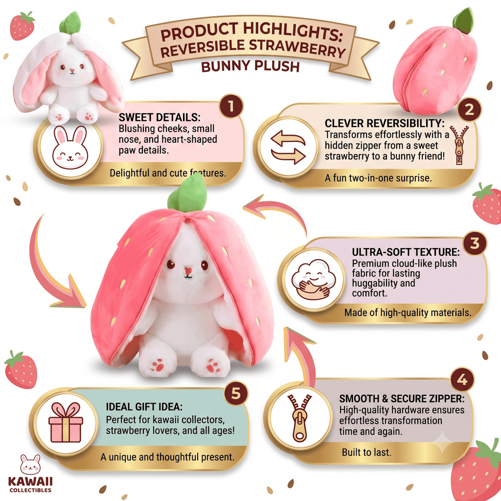 Reversible Fruit Bunny Plush