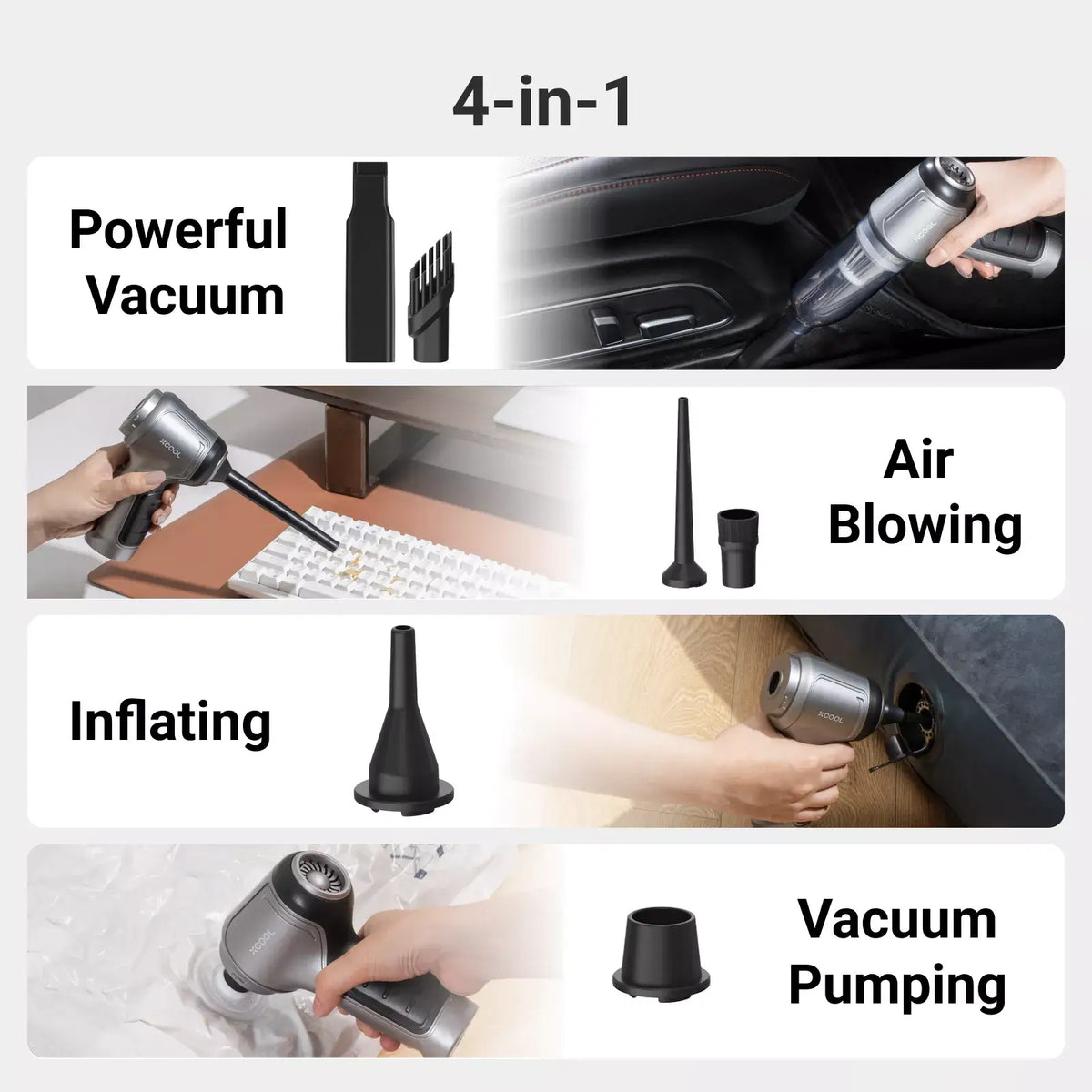 xCool 4-in-1 Cordless Handheld Vacuum