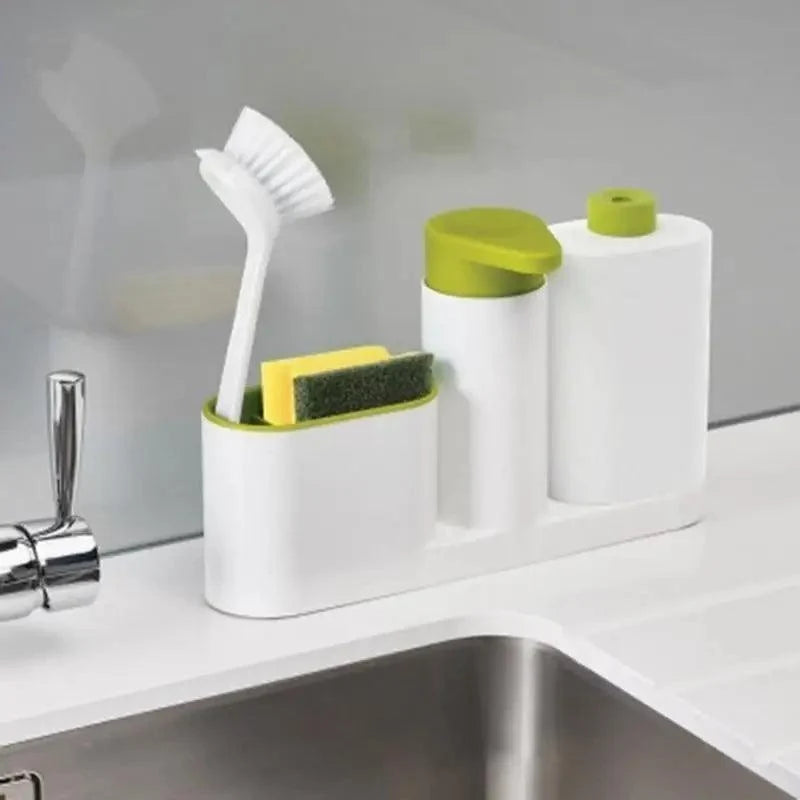3-in-1 Sink Soap Dispenser & Sponge Caddy