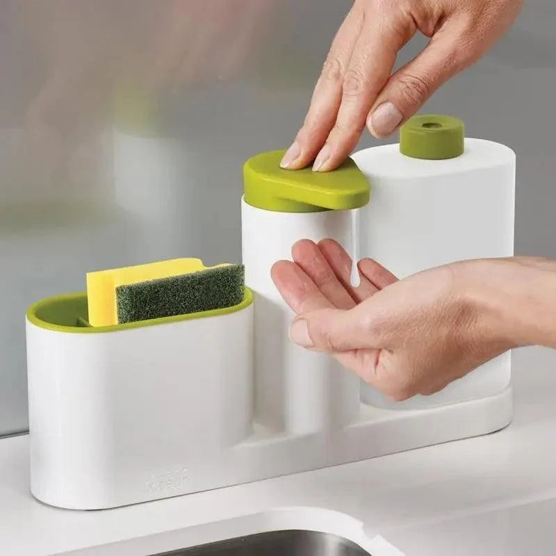 3-in-1 Sink Soap Dispenser & Sponge Caddy